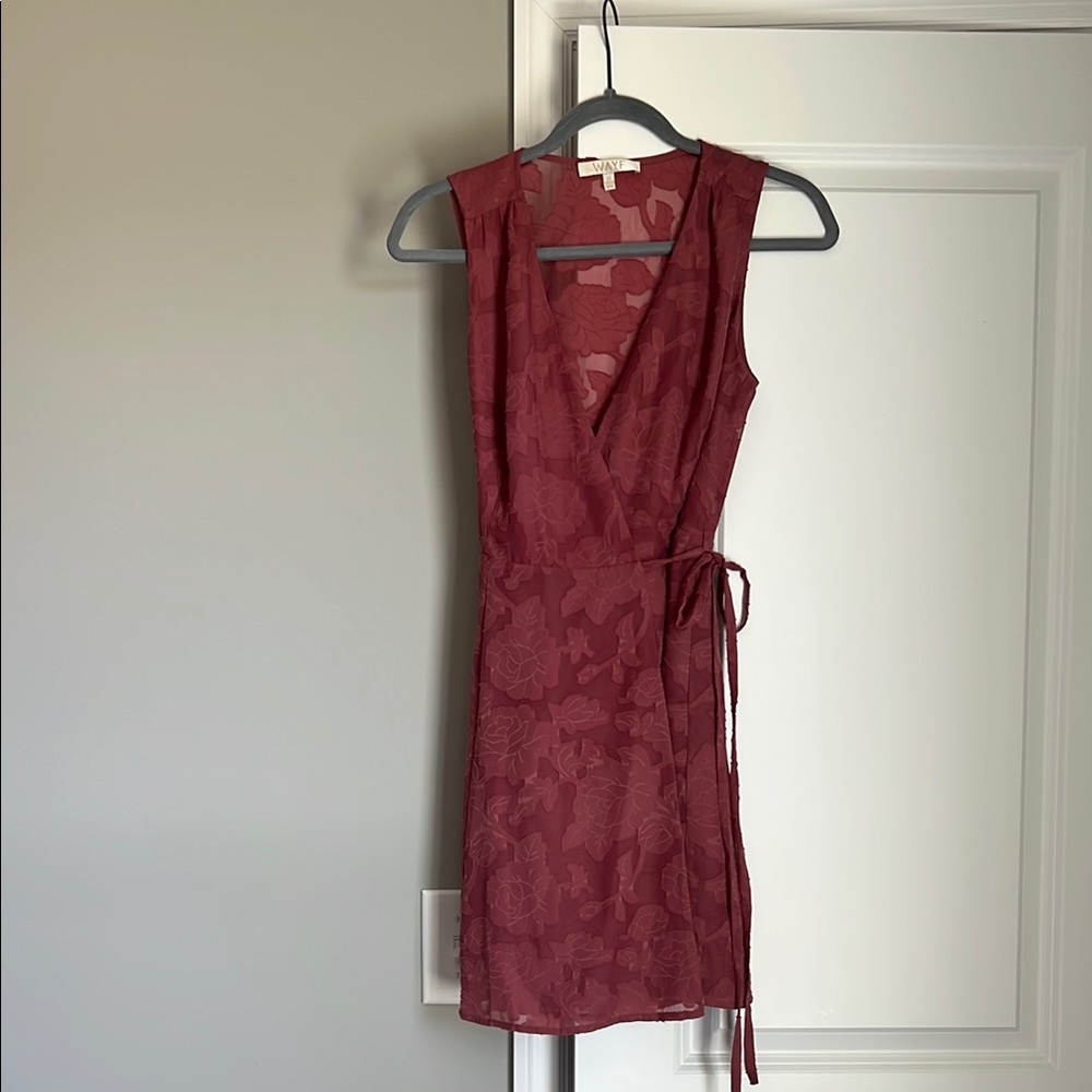 Wayf floral wrap mini dress